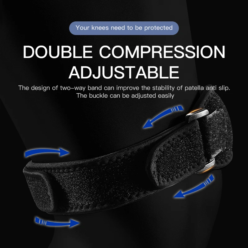 Sports Two-Way Compression Adjustment Patella With Eva Shock Absorption Cycling Running Basketball Meniscus Protection Knee Pads