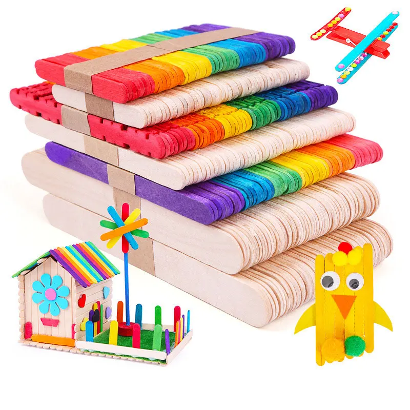 500 Palillos De Madera Para Manualidades | 112 X 9 Mm | Palitos De Helado Naturales | Proyectos Escolares Y DIY