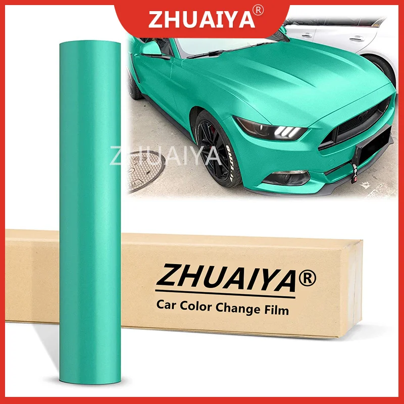 

Car Color Change Film (152cmx18m) Lake Green Matte Metallic Satin Pearl Vinyl Wrap Sticker Sheet Film DIY Decal ZHUAIYA