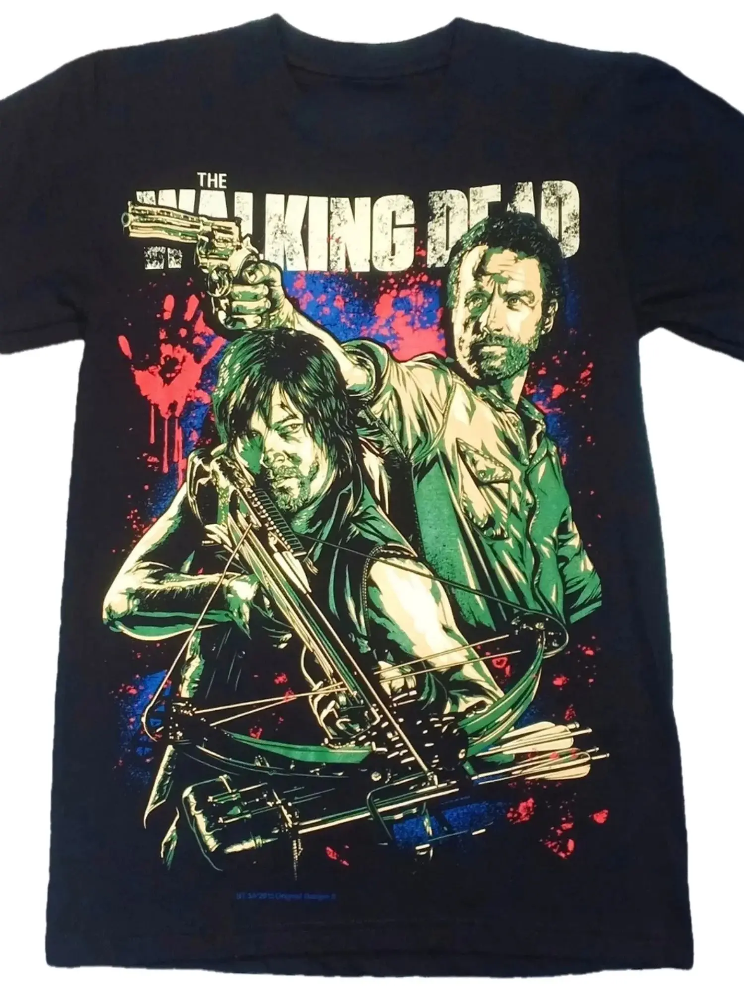 Vintage Y2k Tops The Walking Dead Daryl Rick Grimes TV-Show-T-Shirt, ikonischer Crossbow-Gun-Grafikdruck, lässig, kurzärmelig, Unisex