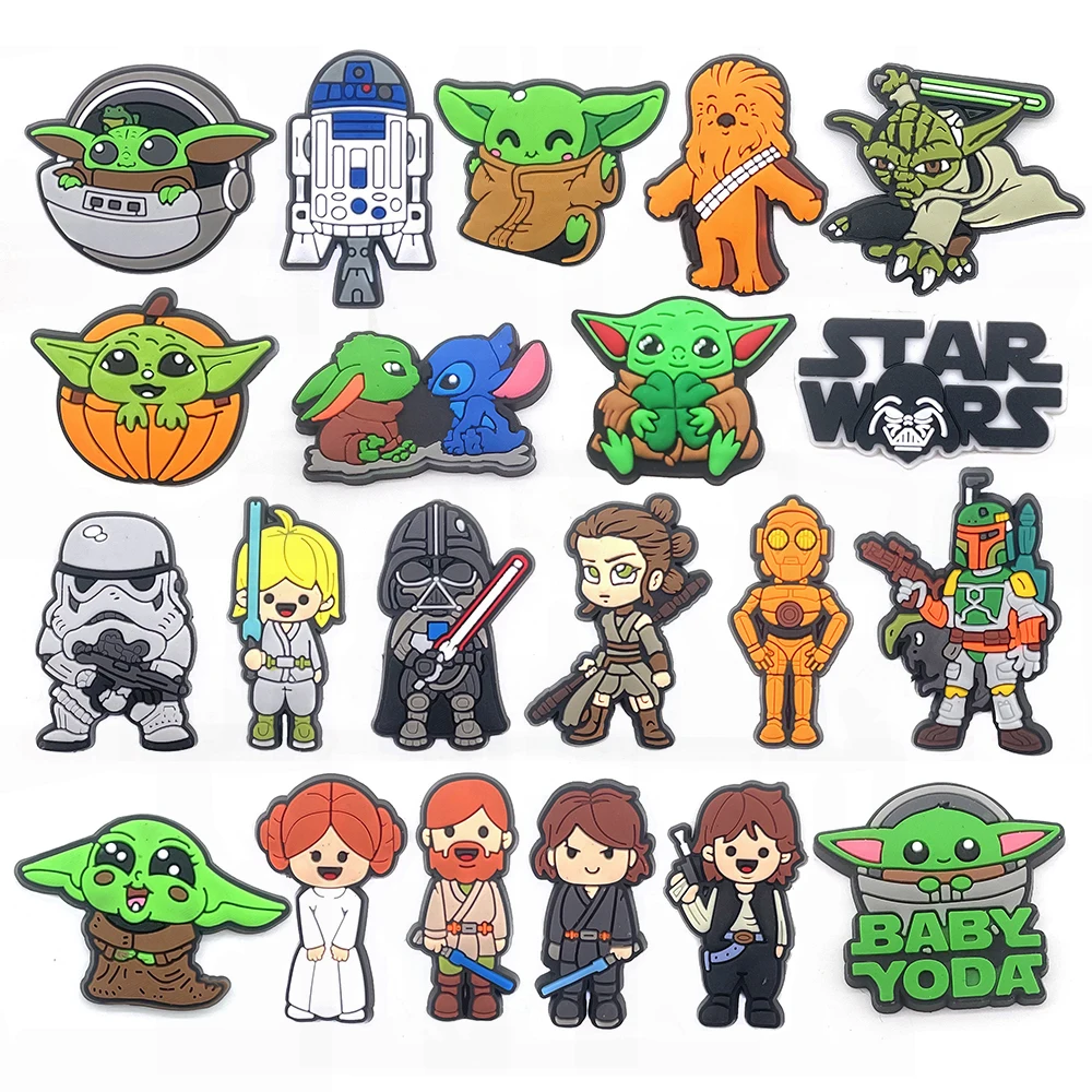 Hot Toys Disney Star Wars shoe charms PVC Choes Charms Cartoon Sandals Accessories for Clogs Decorate Buckle Boys Kids X-mas Gifts