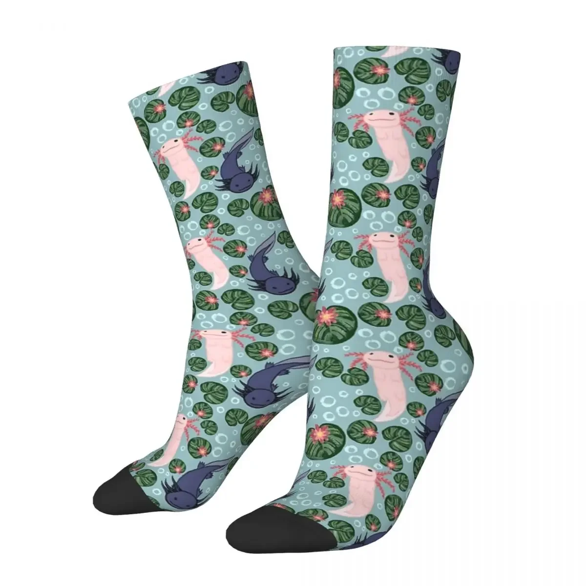 

Axolotl Repeating Pattern Socks Harajuku Super Soft Stockings All Season Long Socks Accessories for Unisex Birthday Present