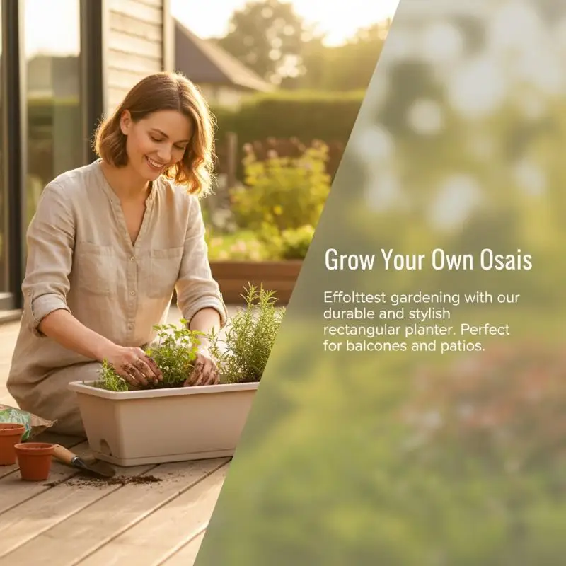 Compact Self-Watering Planter for Indoor Herbs and Vegetables with Drainage Base