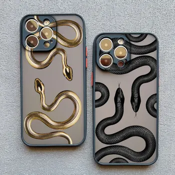 Luxurious Black Gold Snake Phone Case for IPhone