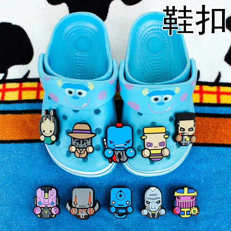 

New 1pcs 10 Styles Hot selling Marvel Shoe Buckle DIY Slippers Accessories Souvenir Wholesale Charms for Boys Women Gifts PVC