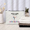 1 pc just a who love Gymnastics pattern Makeup Bag, Gymnastics Gifts,Girls Gymnastics Cosmetic Bag 3