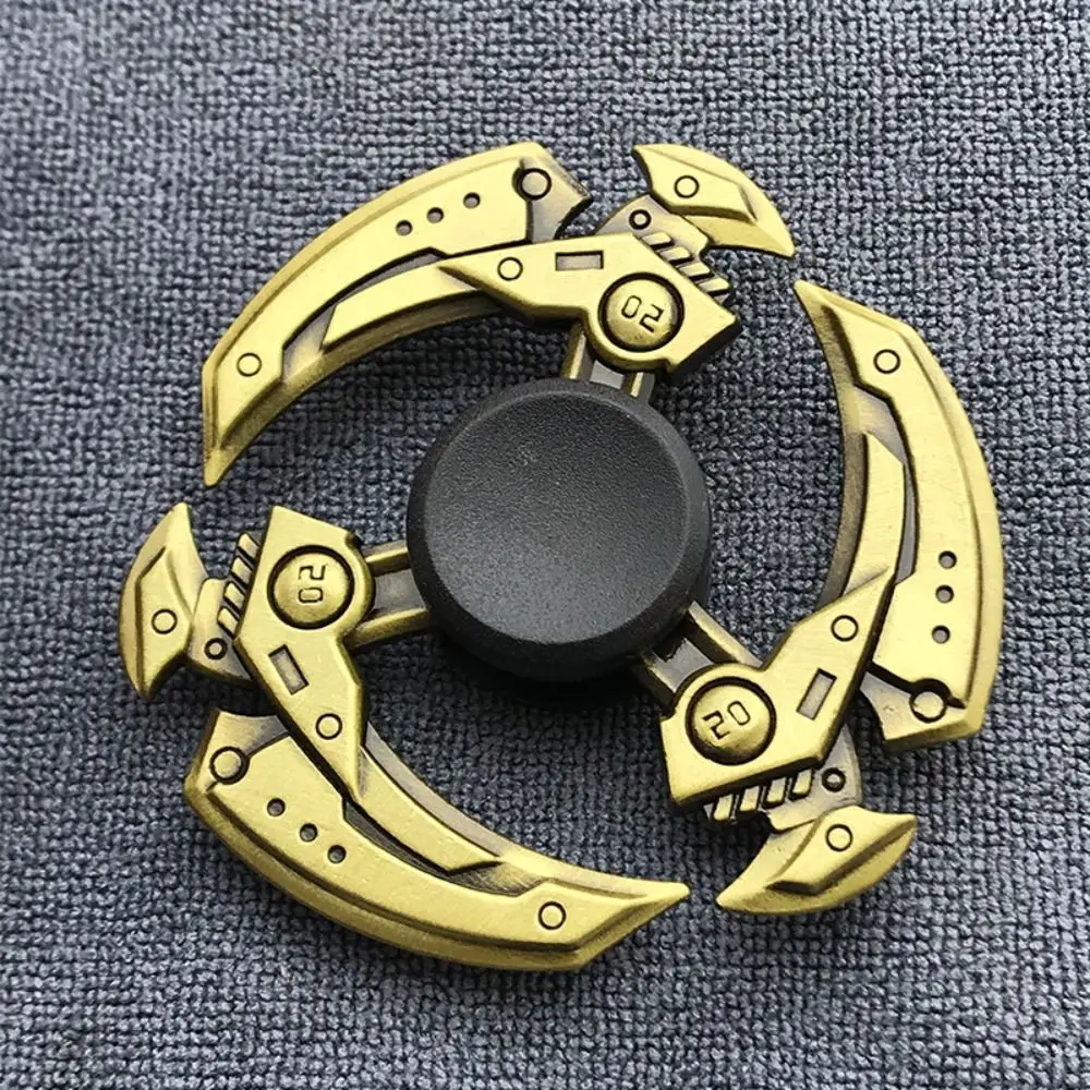 Metal Fidget Gyro Toy Brass Color Zinc Alloy Metal Hand Spinner Dice Exterior Smooth Spiner Gyro Toy Kid ADHD Anxiety 2