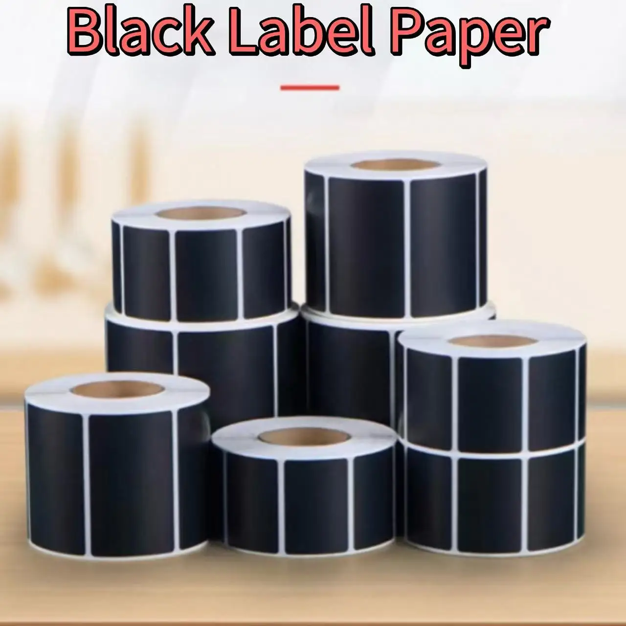 블랙 라벨 용지 75x50 합성 PP 자가 점착 스티커 PVC 장비 명판 바코드 인쇄 용지 흰색 레진 리본