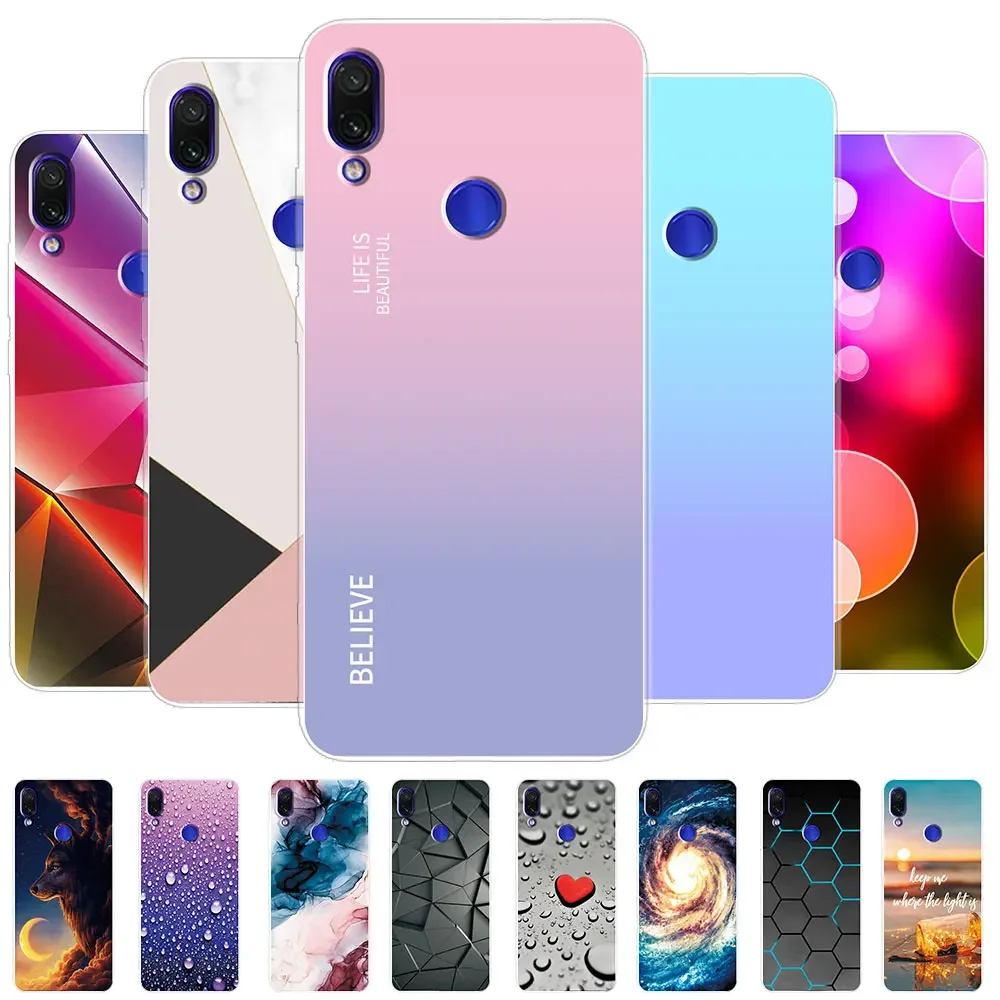 BRAND SET Cover In Vetro Temperato Per Xiaomi Redmi Note 7 - Bordo Morbido TPU, Cielo Stellato Brillante - 2