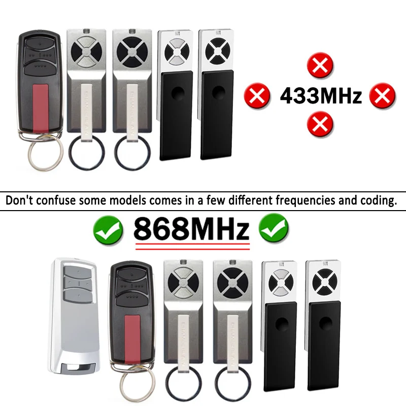 100% Compatible With LiftMaster TX4EVF TX4EV TX2EV CHAMBERLAIN TX4REVF TX4REV TX2REV 868MHz  Electric Garage Door Remote Control 2