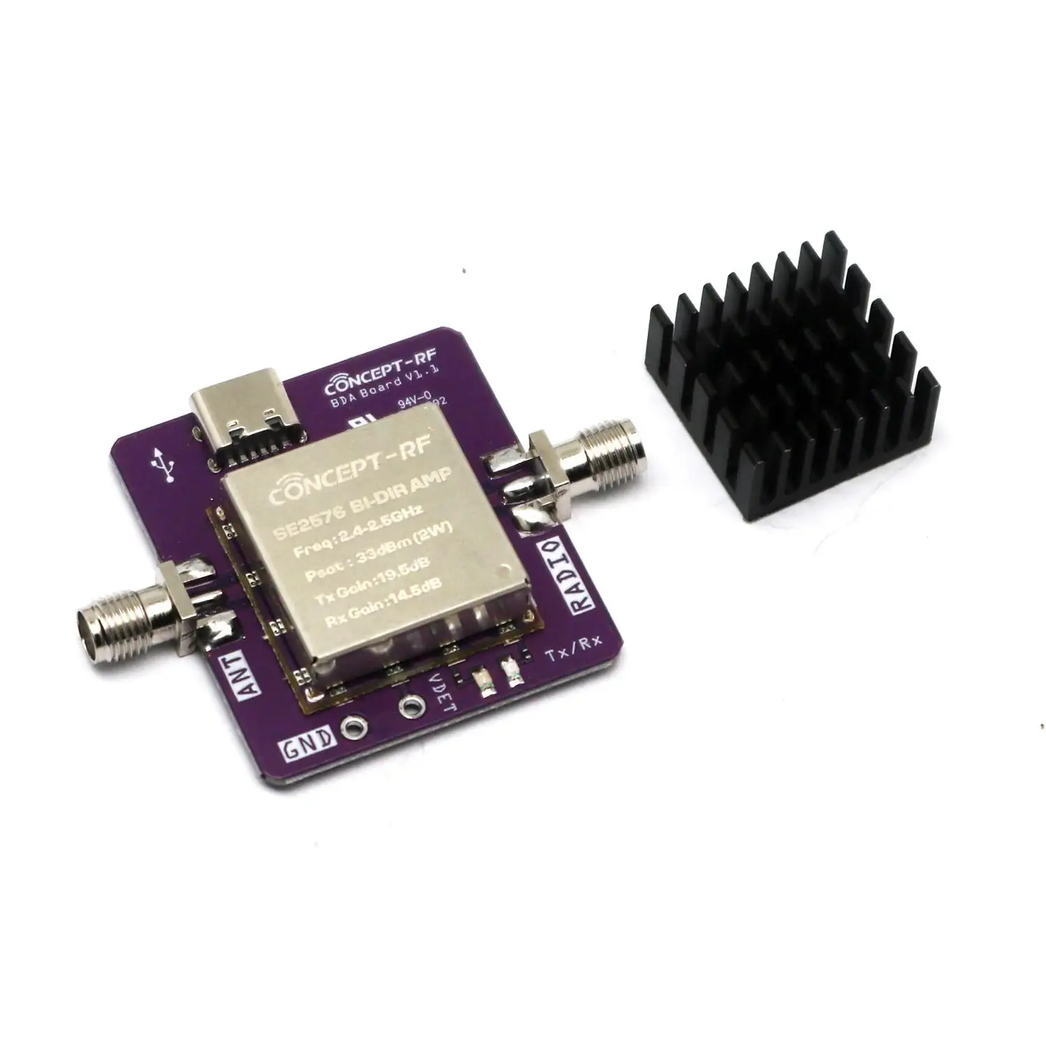 Amplificateur RF Bidirectionnel 2W 820-1000MHz/2.4GHz/5.1-5.9GHz pour Drone WiFi