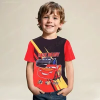 Summer Cars T Shirt for Kids Men Tee Lightning McQueen T-shirt Oversized Costume Short Sleeve Tops Boys Girls Children's Tee 2