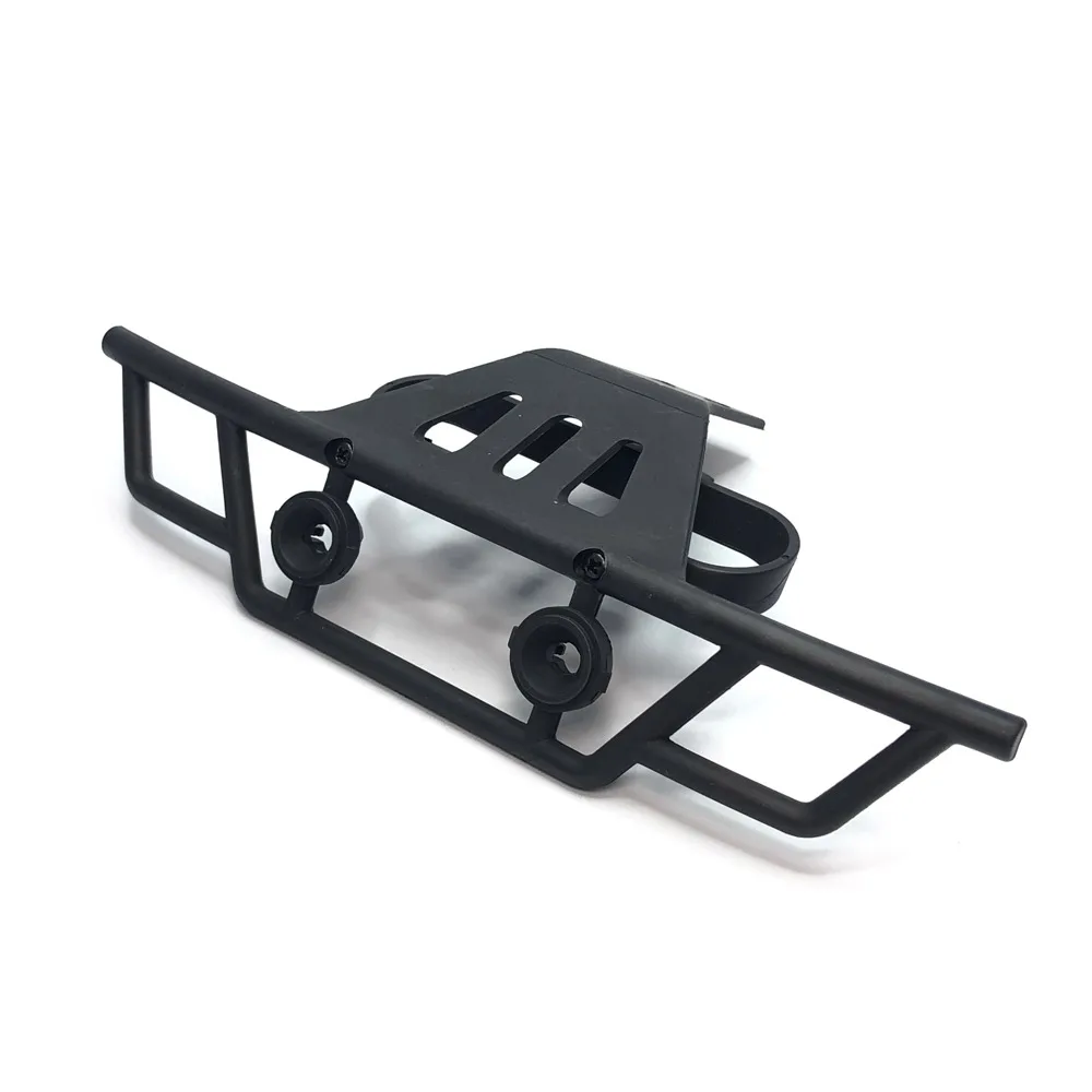 Pare-chocs avant WLtoys 12428 installé sur un buggy RC, protection renforcée pour tout-terrain.