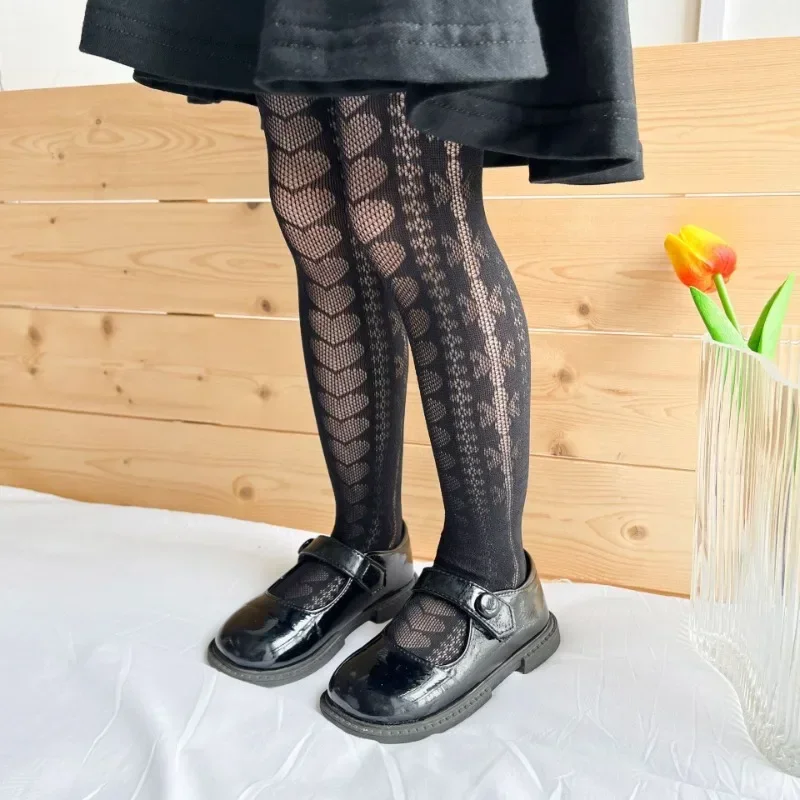 Thin Breathable Baby Girl Tights Kids Dance Stocking Sock Children School Uniform Tights Princess Simplicity Heart Pantyhose kids pantyhose ballet tights
