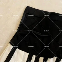 Spring Black White Spliced Women Short Skirt 2025 Y2k Slim Design Harajuku Mini Skirt Female Empire Korea Style Chic Piano Skirt - Image 3