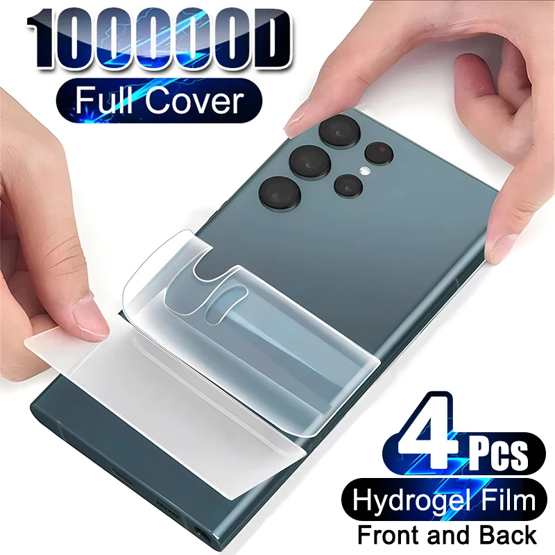 413200-14eb0c.jpg Se67814916f7d41dfa178c5792e4c6750a 4pcs Front Back Hydrogel Film For Samsung Galaxy S23, S22, S21, S20, fe S24, Ultra Plus Screen Protector Film A12, A34, A52, A53, A54, 5G Mallzona