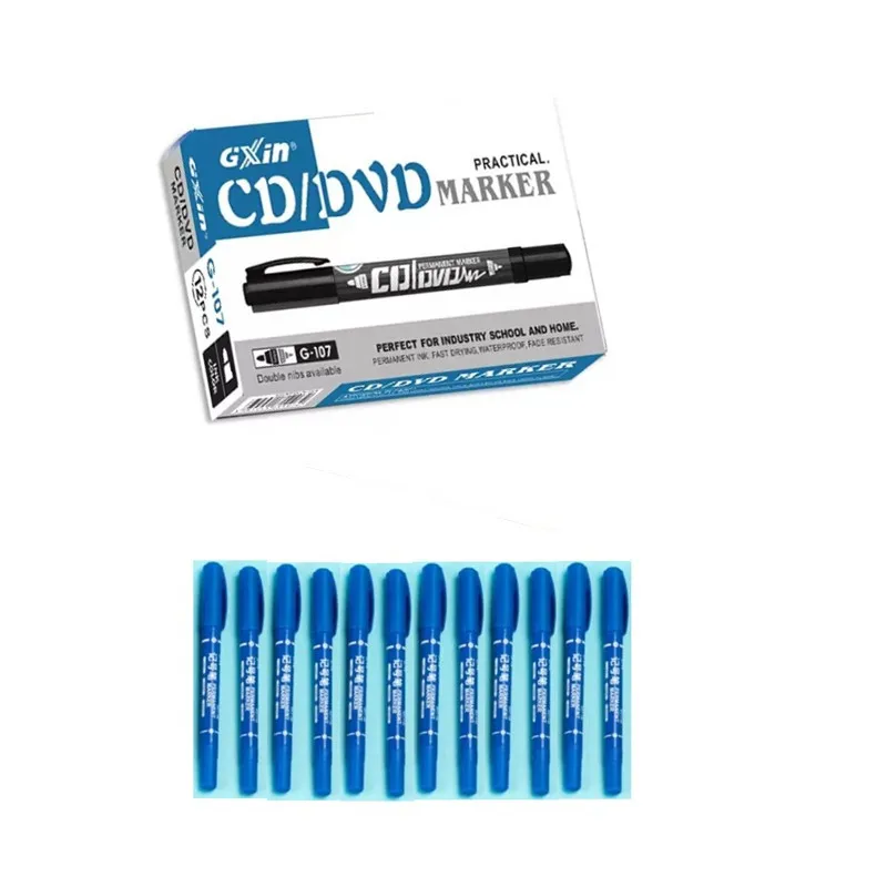 Gxin G-107 12PCS Colored Permanent Marker. Art Pens.Dual Tip