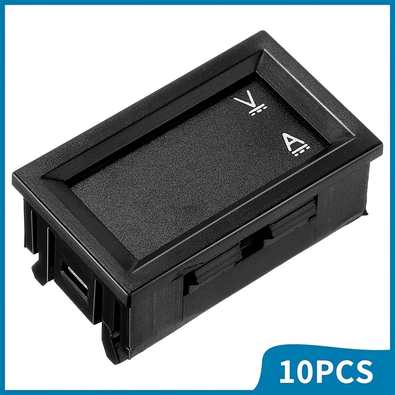 자동차 전기 배터리용 디지털 전압계 전류계, 레드 블루 듀얼 LED 패널, 0.28 인치, 100V 10A, 3 비트, 10 개