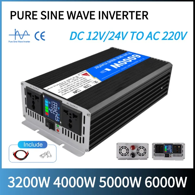 Pure Sine Waveอินเวอร์เตอร์DC 12V To AC 220V 6000W 5000W 4000W 3200W 24V 220Vอินเวอร์เตอร์พลังงานแสงอาทิตย์ 6kw 5kw 4kw 3kw InversorสําหรับHome 1