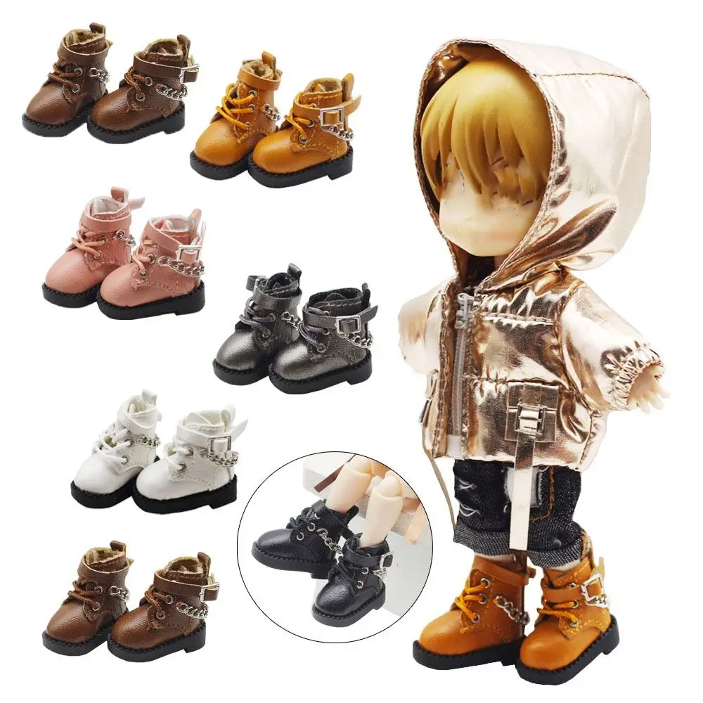 Leather Doll Boots for OB11 Cowhide Dolls