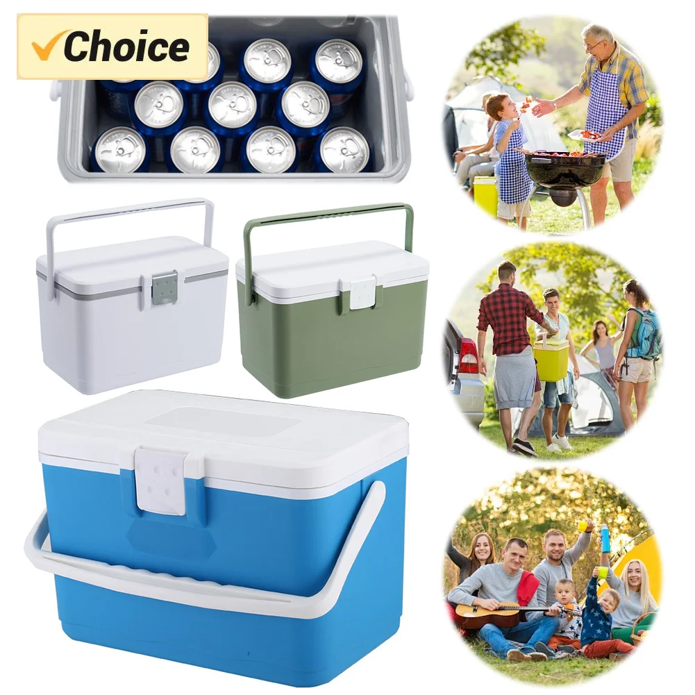 6/8/13L Ice Cooler Insulated Portable Cooler with Handle Hard Ice Chest Box for Beach Picnic Camping Boating Fishing Car