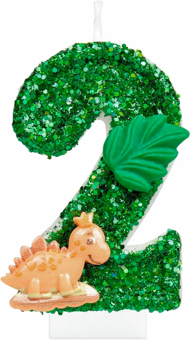 Dinosaur Themed Birthday Celebration Candle - Perfect for Party Decor and Cake Toppers