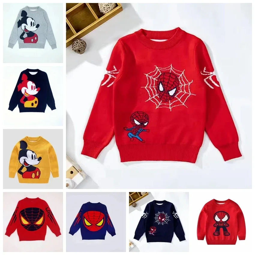 Baby Boys Sweater with Cartoon Print for Autumn Winter baby boy pajama tops
