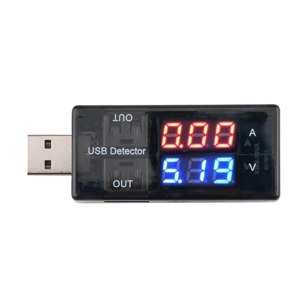 Dual USB Current Voltage Charging Detector Tester Battery Voltmeter Ammeter Charger Doctor Mobile Power Charging Red+Blue