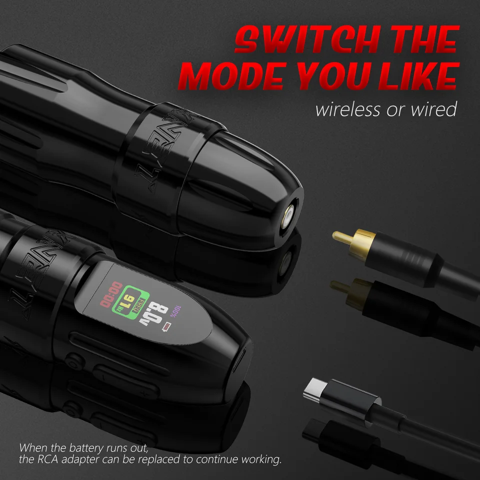 Xnet-ワイヤレスタトゥーマシンペン,デュアルグリップ,ブラシレス