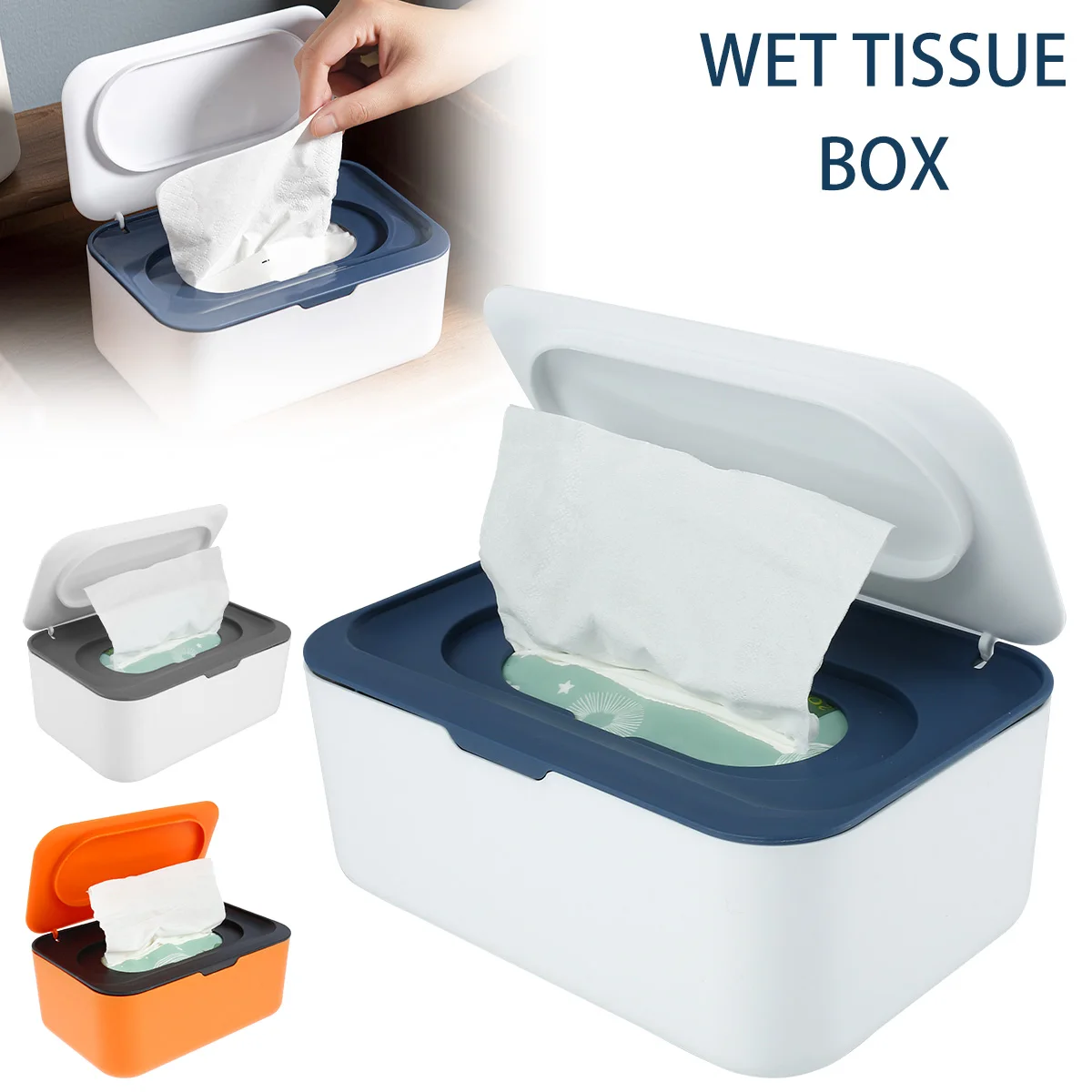Dispenser per salviette, contenitore antipolvere per salviette con coperchio, porta salviette multifunzionale per neonati, contenitore sigillato di grande capacità