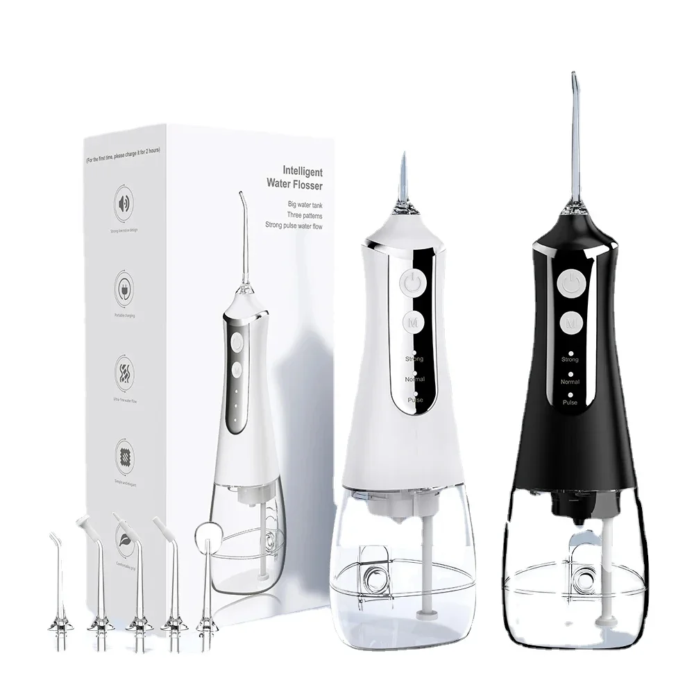 

JIATA Dental Oral Irrigator Water Flosser Pick for Teeth Cleaner Thread Mouth Washing Machine 5 Nozzles 300ml Dental Floss Jet