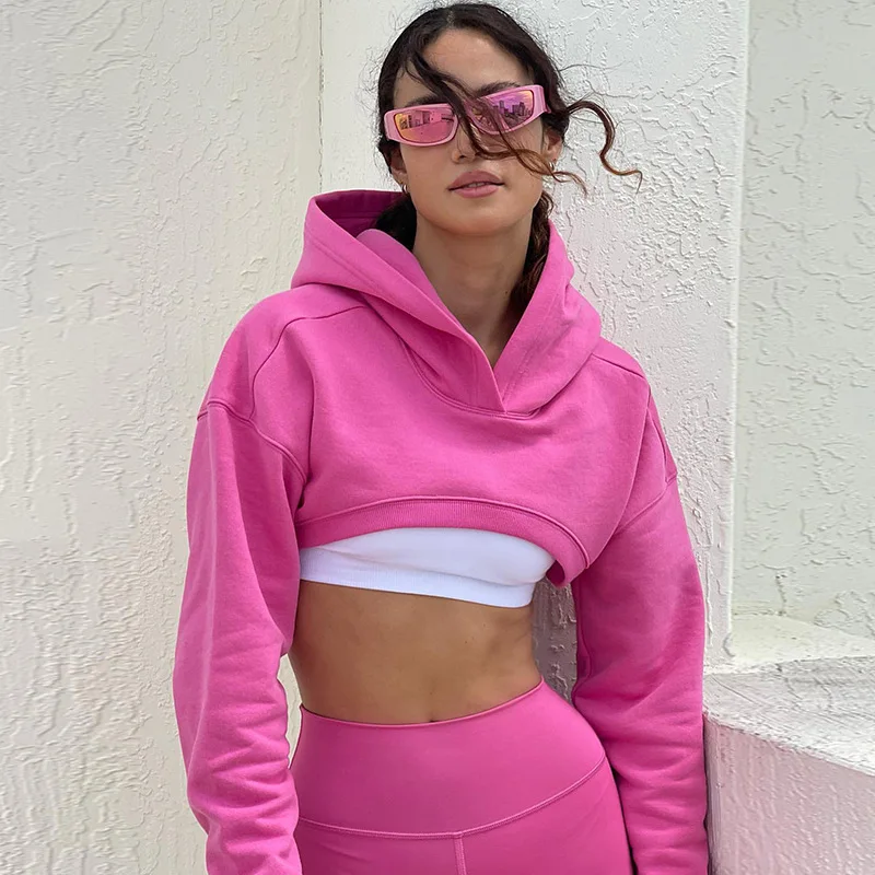 

Street Fashion Basic Irregular Hooded Women Popular Sweater Cover Up Spicy Girls Versatile Sports Casual Top