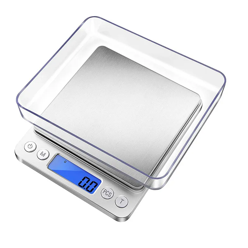 50Pcs 500/1000/2000/3000g 0.1g 전자 LCD 디지털 디스플레이 정밀 저울 배터리 전원 무게 그램 주방 요리 도구