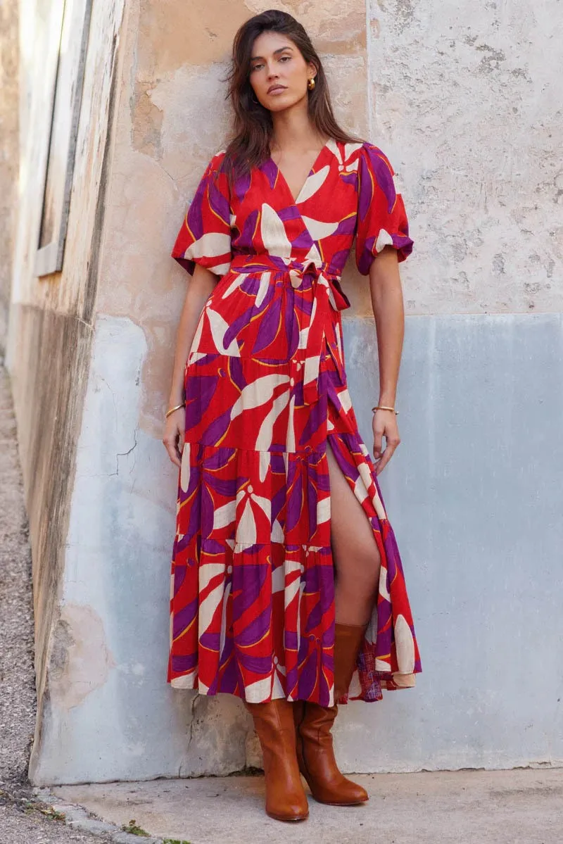 Description Picture 6 of itemSummer New Dress Women's Temperament Casual V-neck Printed Mid-length Loose Versatile Dress Women's Fashionable And Elegant