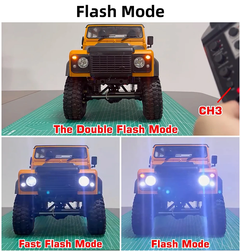 RC Auto 12 LED-Blitzlichter-Set für 1/10 RC Crawler Zubehör D90 D110 D130 Defender Hard Body Shell RC Autoteile RC Licht – Detail 3