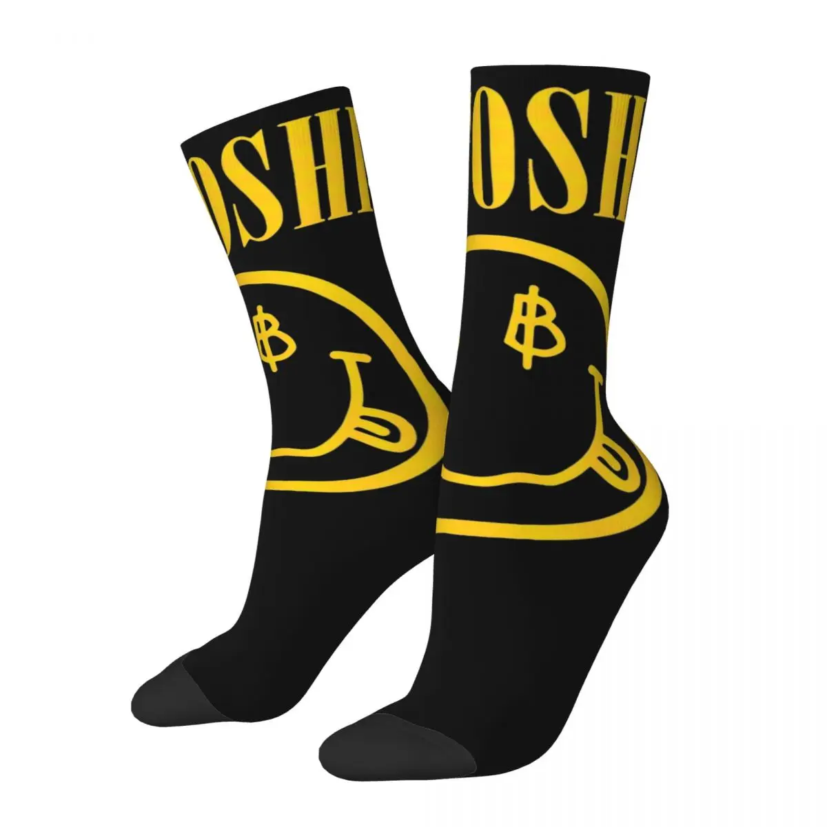 

Satoshi Yellow Funny Merch Socks Compression Skateboard Crew Sock Soft for Women Men Birthday Present