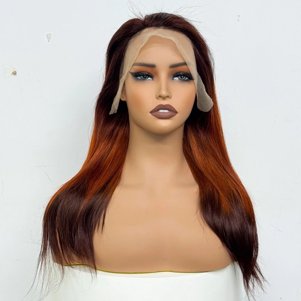 230% Density Colorful 13x4 Lace Front Wig For Black Women Brazilian Straight 13x4 Transparent Lace Frontal Wig Human Hair