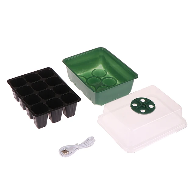 1Set Set Seed Starter Tálcák Növekvő Könnyű Vetőmag -Kezdőkészletekkel Páratartalommal Fedett Beltéri Kertészeti Növényi Csírázási Tálcákat - Image 3