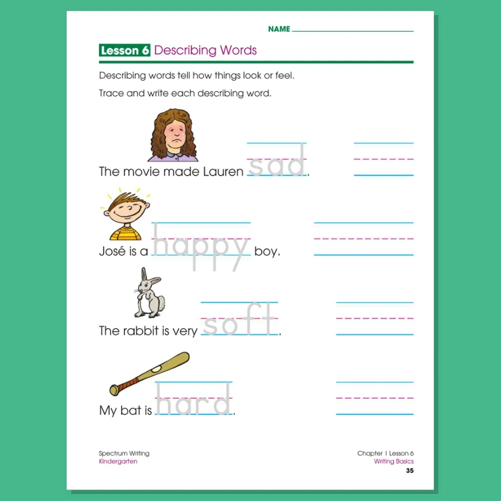 Spectrum Writing Wrokbook K-grade1-8 word-making&writing skills learning English kindergarten to primary school 2
