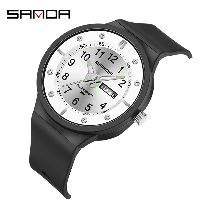 

Watches Youth Fluorescent Fashion New 2023 Top Men's Trend Outdoor Waterproof Sanda 9012 Calendar Quartz Watch