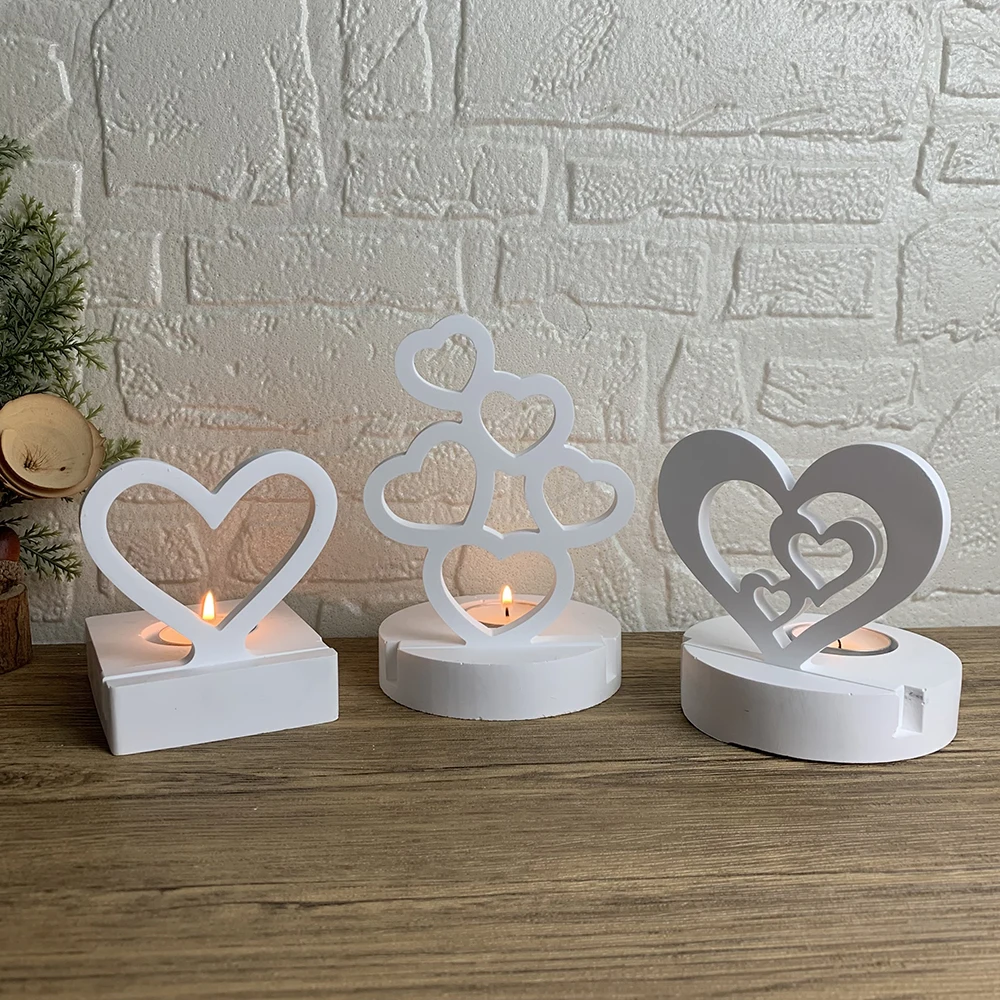 

Love Series Hollow Love Plaster Decoration Mold DIY Handmade Heart Shape Candle Gypsum Silicone Mold Valentine's Day Gift Decor