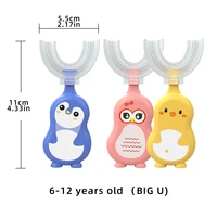 1/3 pcs U-shape Kids Toothbrush BPA Free 360-Degree Oral Cleaning Soft Silicone Brush Head for 6-12 years old baby 6