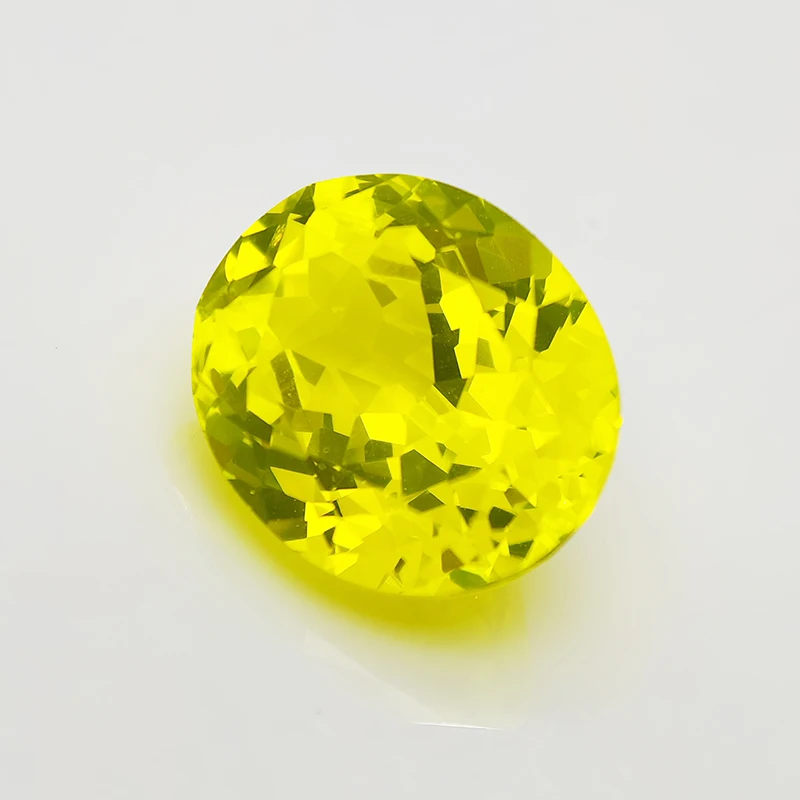 옐로우 사파이어 색상 6x8mm-10x12mm 이트륨 알루미늄 가넷 루스 젬스톤 랩 다이아몬드 오벌 컷 YAG 스톤 (보석 제작용)
