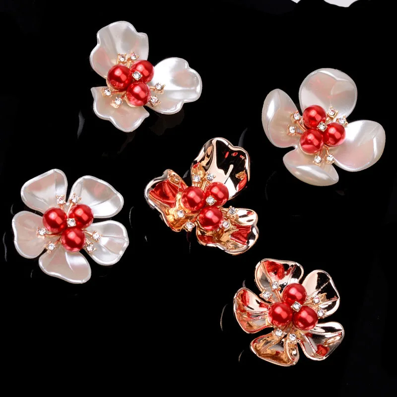 

40 шт./партия, пуговицы со стразами для волос