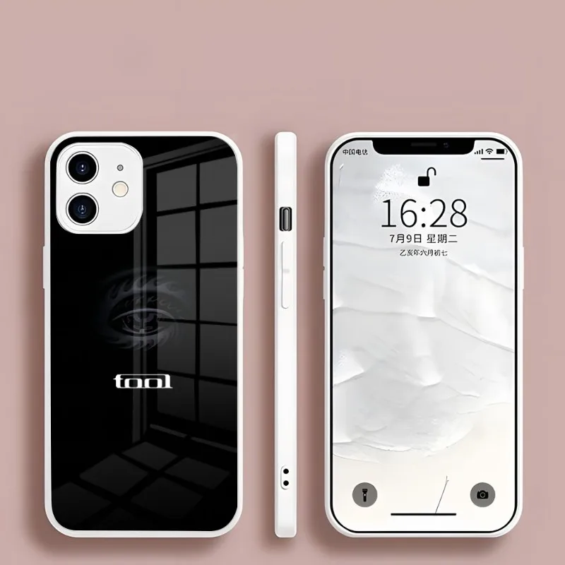 Tool Band Rock Music Phone Case Vetro Antiurto Bianco Per Iphone 15 14 13 Pro Max 12 11 Xr X Xs Mini 6 7 8 Plus Se 2022 2020