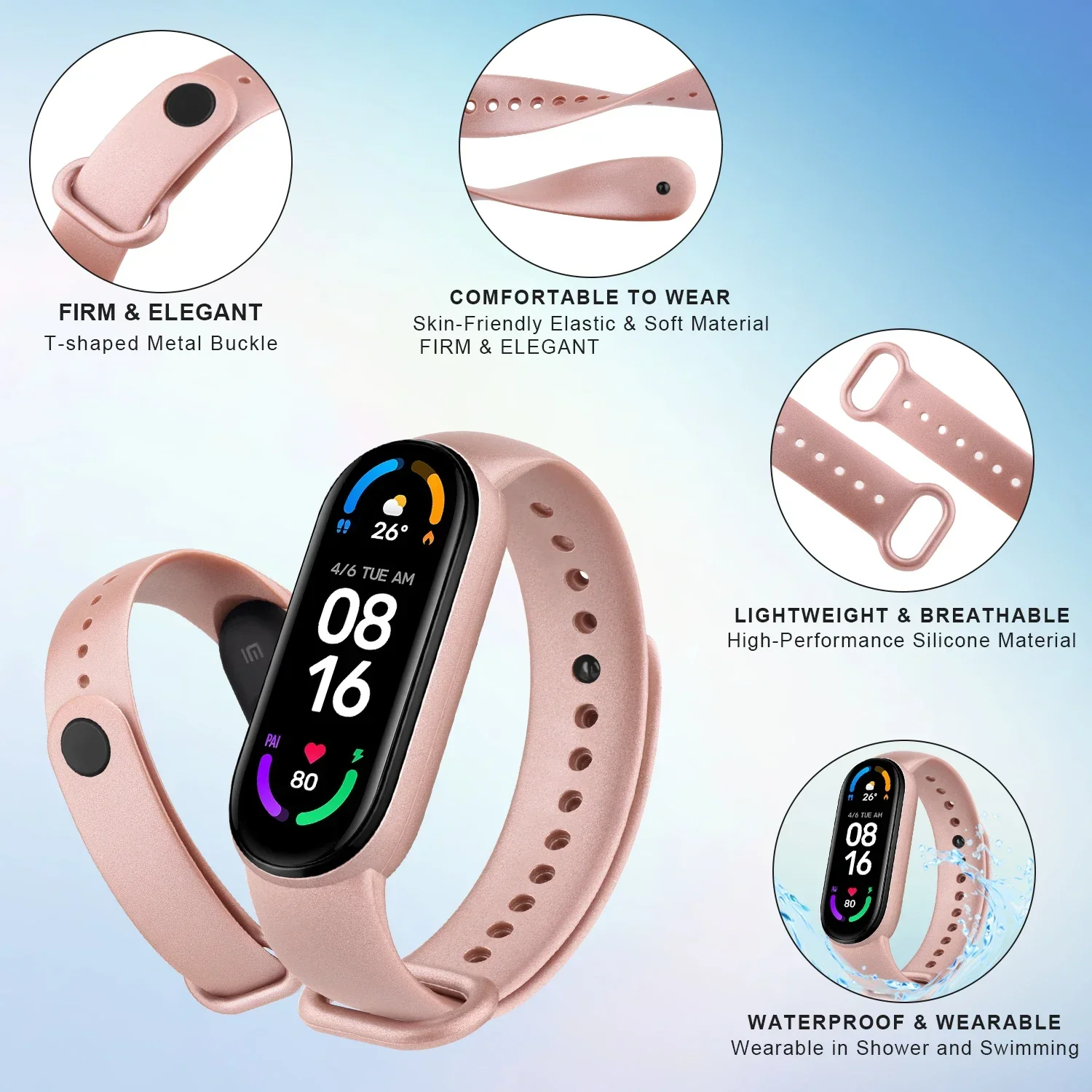 3pcs Soft Silicone Strap For Xiaomi Mi Band Amazfit Band