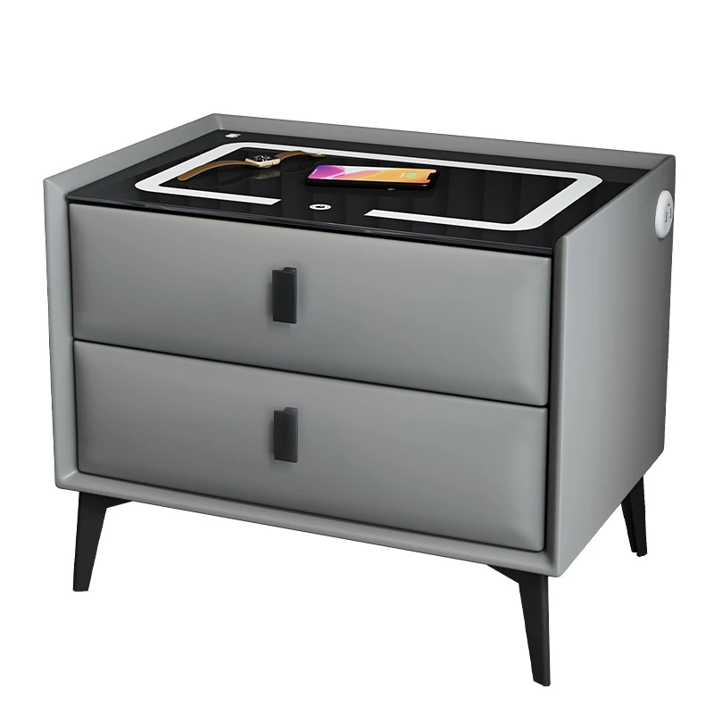 Smart Bedside Table Bluetooth Speaker Solid Wood Wireless Charging Simple Modern MultiFunction