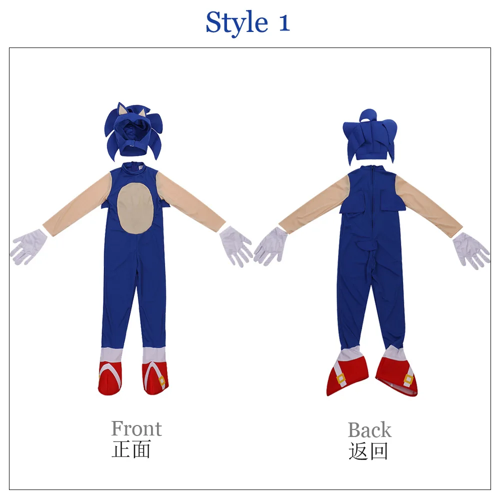 Kids Cosplay Costume Actors Performance Show Games Characters Movie Halloween Christmas Dress Sonic Clothes