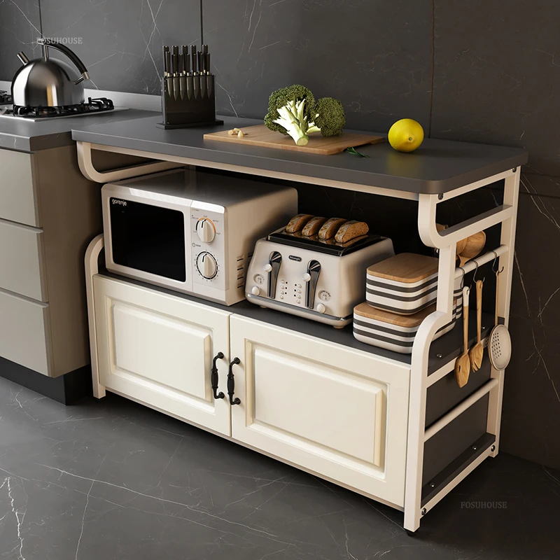 Nordic Kitchen Cabinets Household Vegetable Cutting Integrated Kitchen Cabinet Floor-standing Multi-functional Storage Cabinet