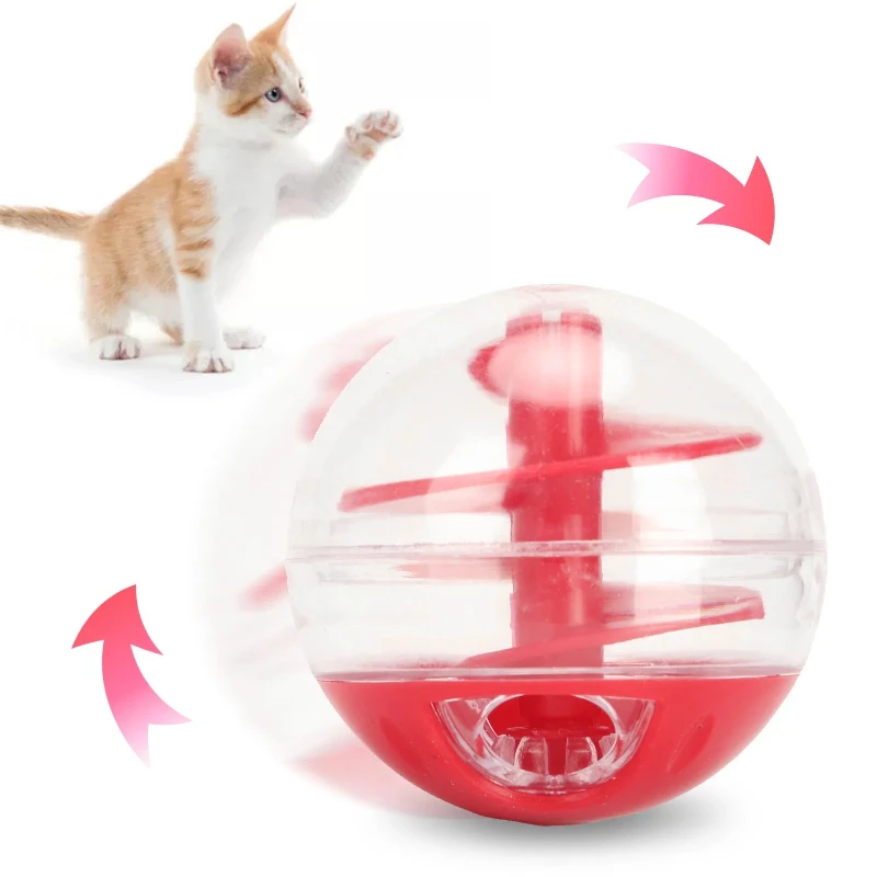 Palla erogatrice per cibo per gatti Palla erogatrice per dolcetti per gatti Palla puzzle interattiva resistente ai morsi per animali domestici con alimentatore lento per gattino - immagine 4